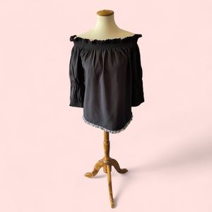 #123,Trina Turk, Off the Shoulder, 3/4 length sleeves top, no size